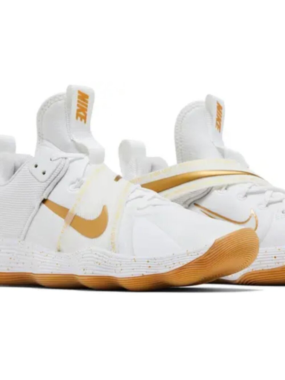 Nike gold and white hyperset volleyball shoes
